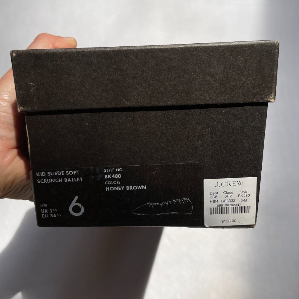 J. Crew | Size 6 | Ballet Flat | Suede | Kid Suede Soft Scrunch Ballet - Picture 2 of 6